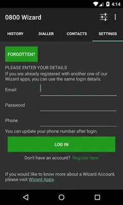 0800 Wizard android App screenshot 0